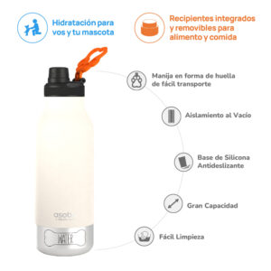 Botella Asobu Buddy 1L + 210 ml + 270 ml - White