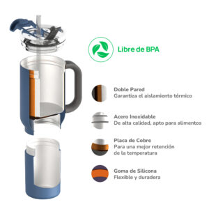 Vaso Asobu Duplex 660 ml + 360 ml - Slate Grey
