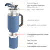 Vaso Asobu Duplex 660 ml + 360 ml - Slate Grey