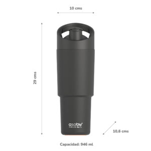 Botella Deportiva Asobu Cosmic 960 ml - Black