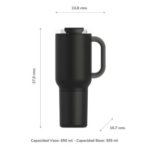 Vaso Asobu Duplex 660 ml + 360 ml - Black