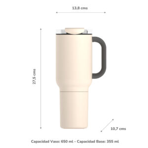 Vaso Asobu Duplex 660 ml + 360 ml - White