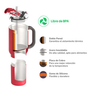 Vaso Asobu Duplex 660 ml + 360 ml
